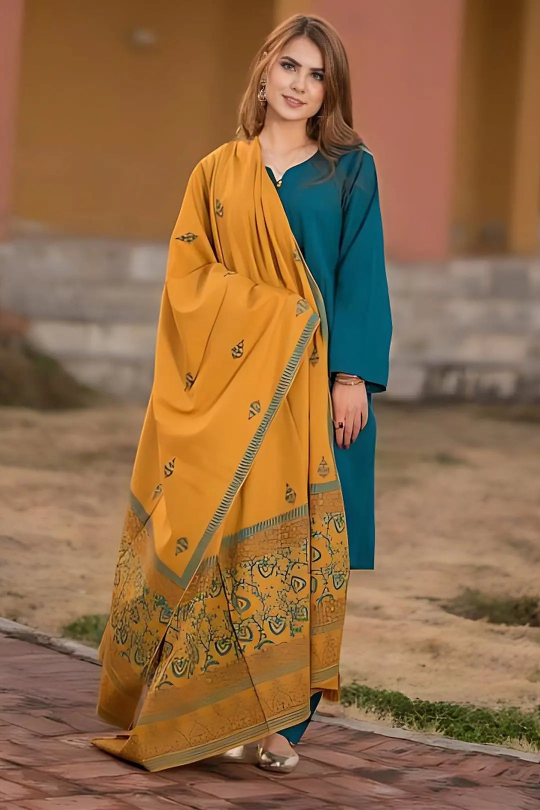 KAYSERIA Premium Dhanak 3-Pc Suit