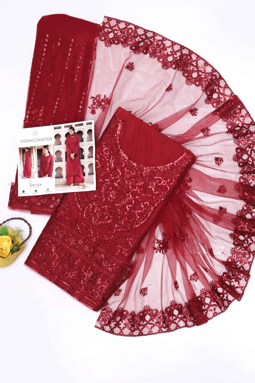 MEERAS BY IMROZIA Serene Organza Fancy 3-Pcs