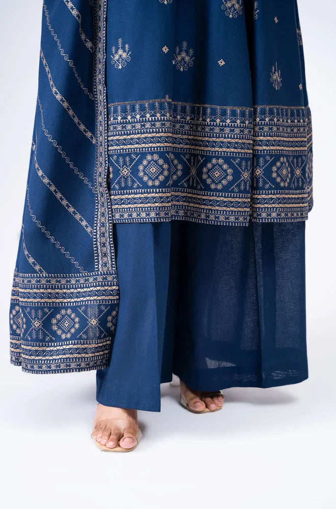 BREEZE Luxury Embroidered Dhanak 3-Pc Suit