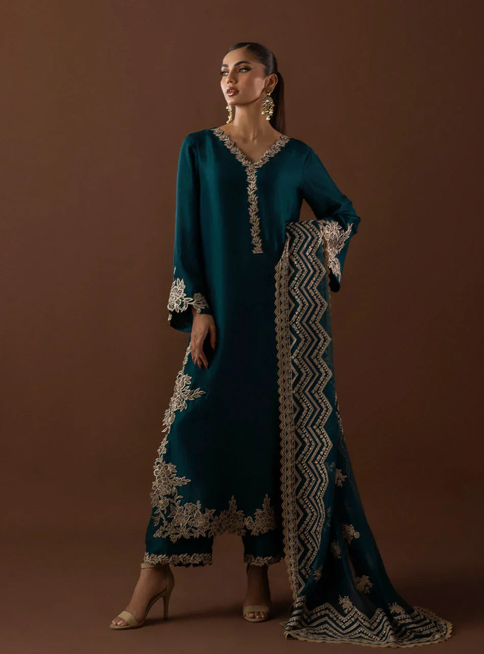 HEER Luxury Embroidered 3-Pcs Suit
