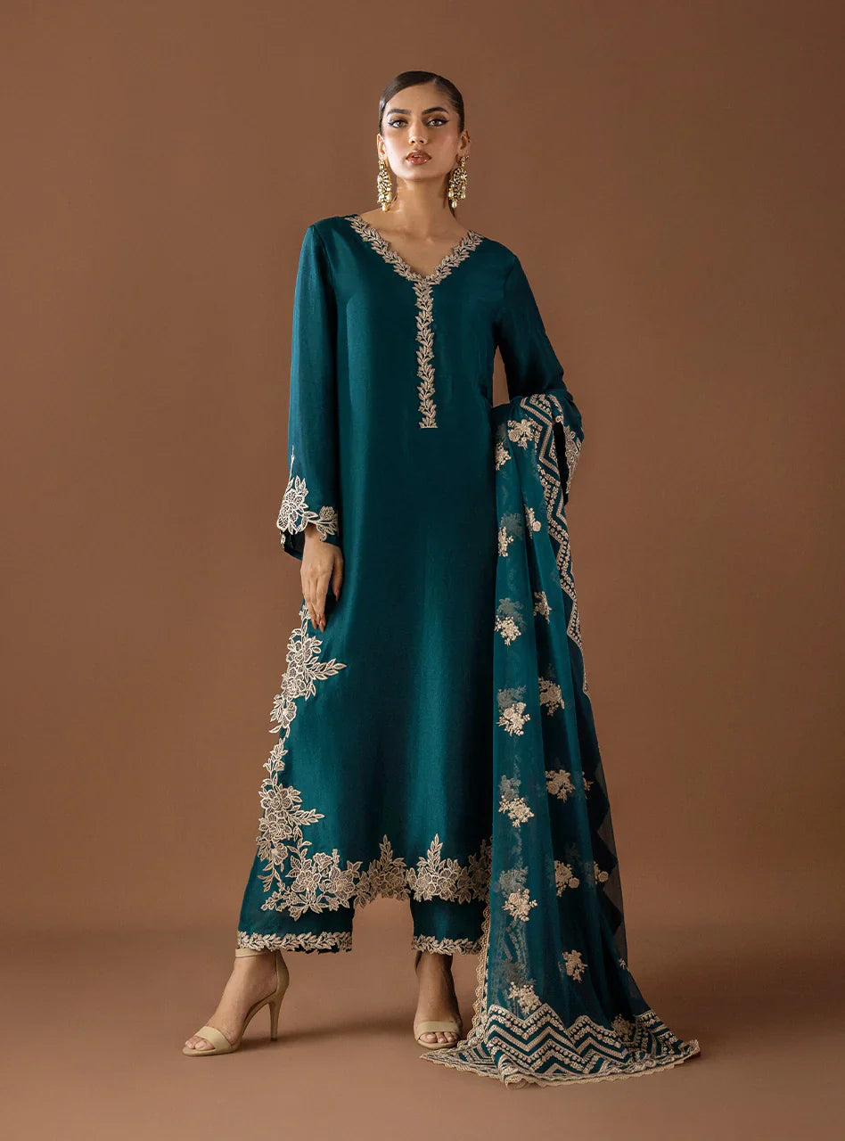 HEER Luxury Embroidered 3-Pcs Suit