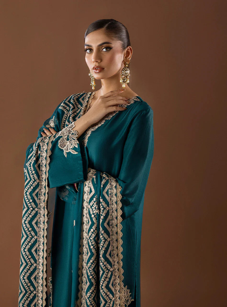 HEER Luxury Embroidered 3-Pcs Suit