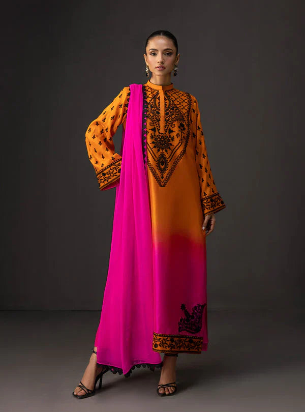 Zainab Chottani - Embroidered Silk 3-Pcs Suit