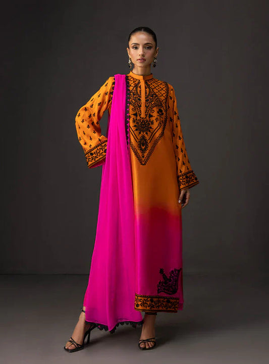 Zainab Chottani - Embroidered Silk 3-Pcs Suit