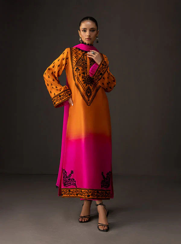 Zainab Chottani - Embroidered Silk 3-Pcs Suit