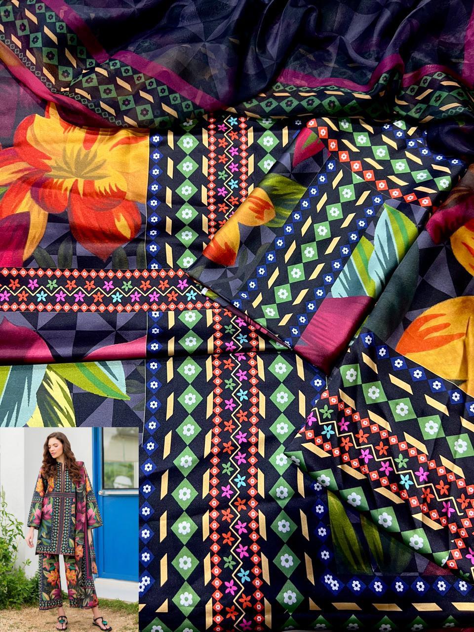 JAZMIN Digital Printed 3-Pcs Suit