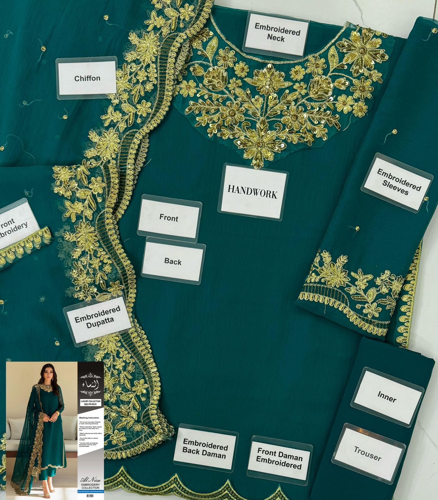 BAROQUE Embroidered By ALNISA 3-Pcs