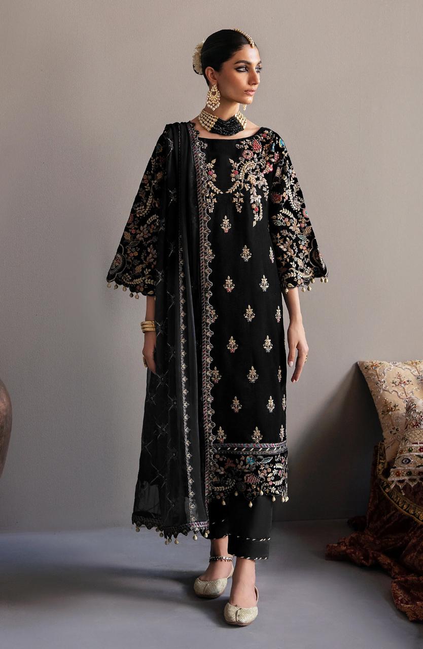 EMAAN ADEEL Satin Silk Wedding 3-Pcs