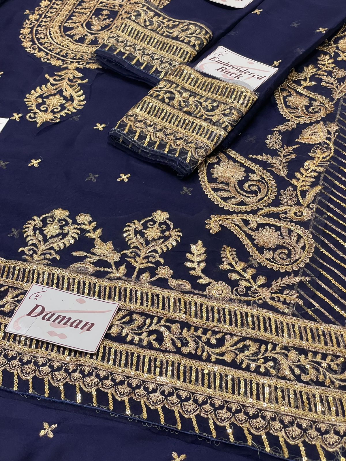 ASIM JOFA Full Embroidered Wedding -Pcs