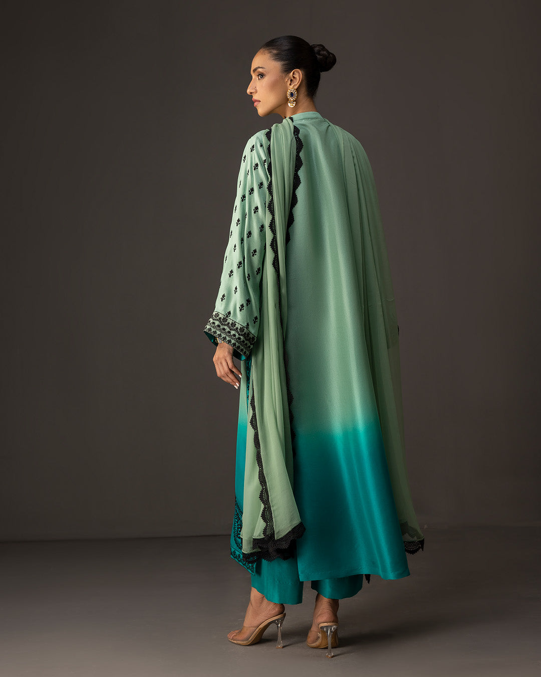 Zainab Chottani - Embroidered Silk 3-Pcs Suit