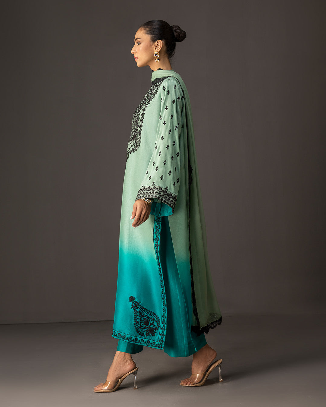Zainab Chottani - Embroidered Silk 3-Pcs Suit