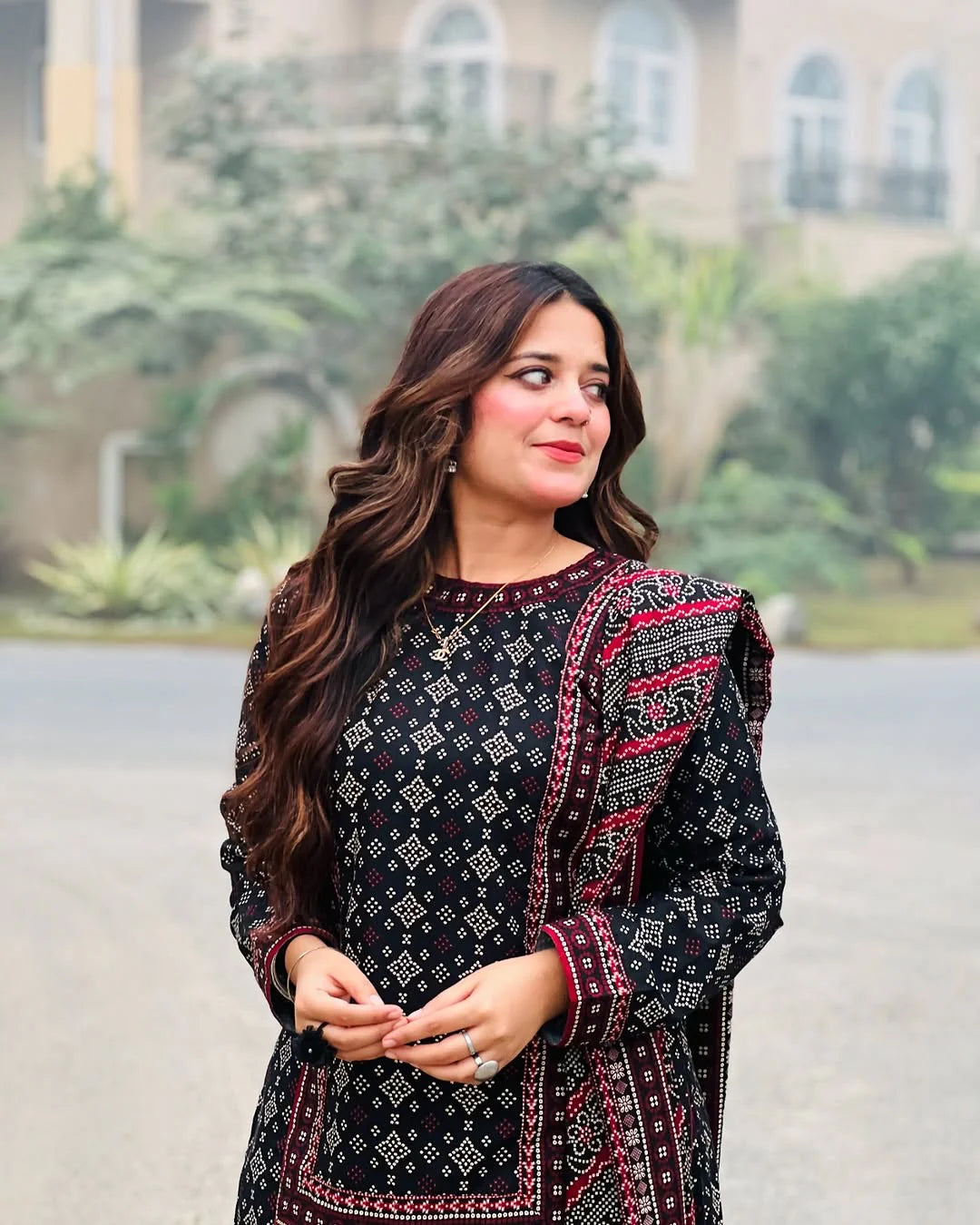BIN SAEED Stylish Digital Khaddar 3-Pc Suit