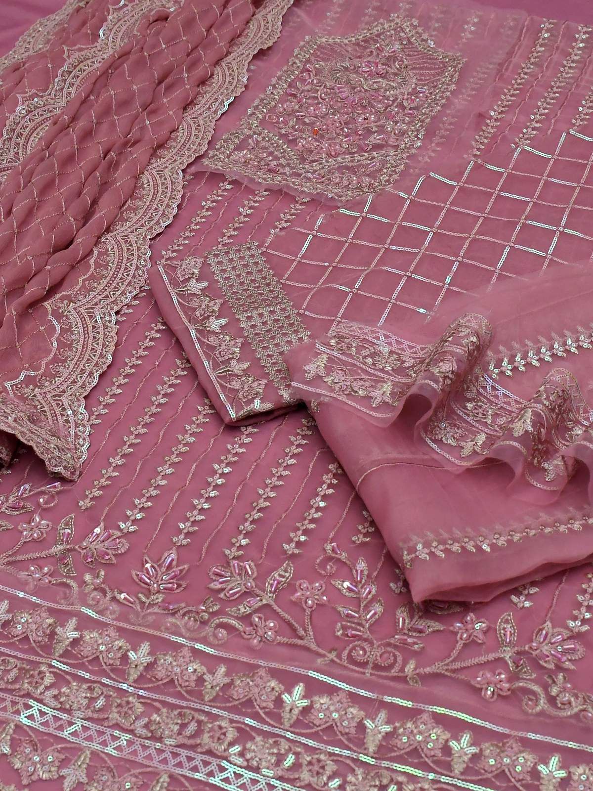 AKBAR ASLAM Soft Organza Fancy Embroidered 3-Pcs