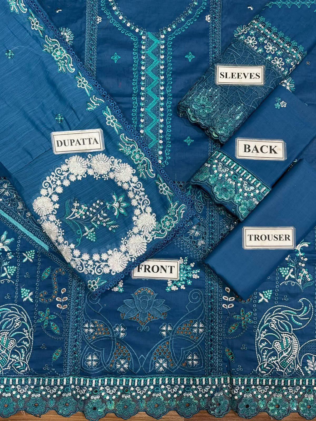 QALAMKAR Heavy Embroidered 3-Pcs Suit