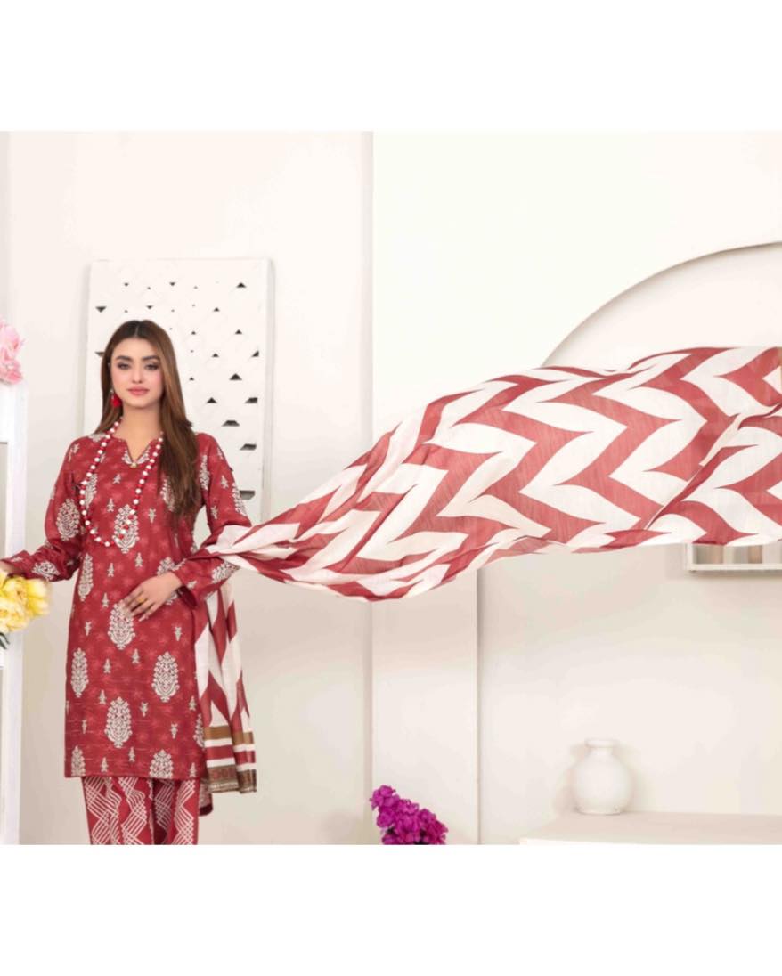 BARQUE Printed Lawn 3-Pcs Suit