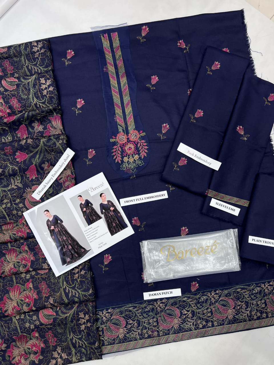 SAPPHIRE Premium Khadar Embroidered 3-Pc Suit
