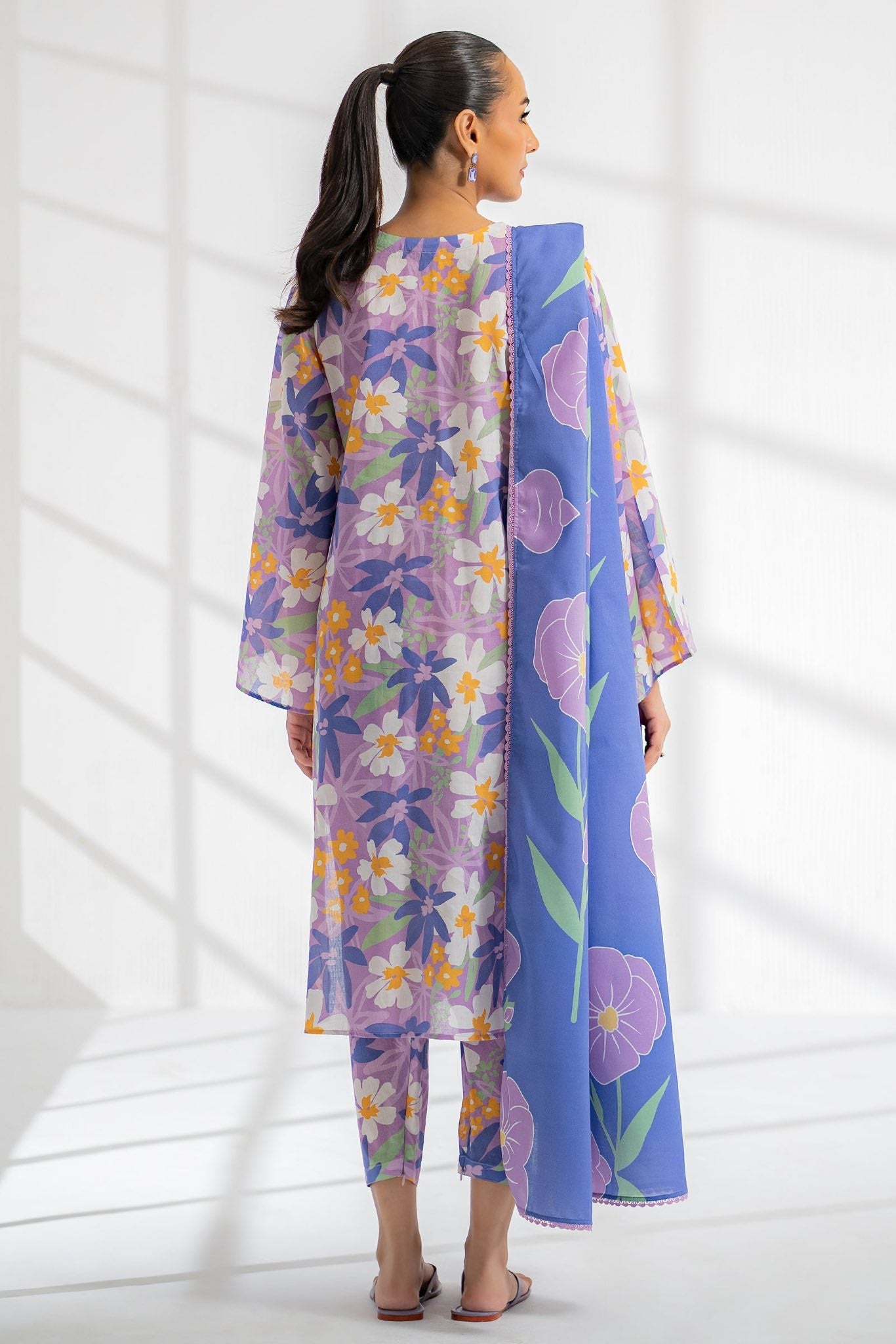 EGO Viscose Digital Printed 3-Pc Suit