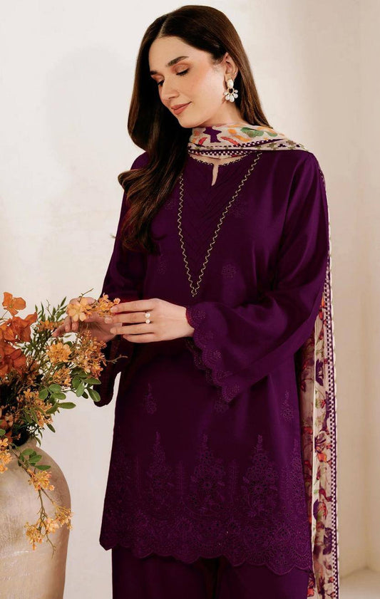 SAPPHIRE Embroidered Dhanak 3-Pc Suit