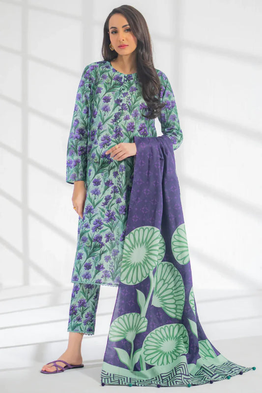 EGO Viscose Digital Printed 3-Pc Suit
