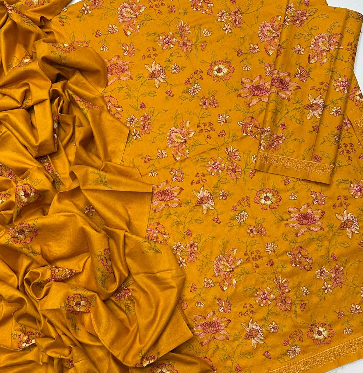 BAREEZE Dhanak Luxury Embroidered 3-Pcs