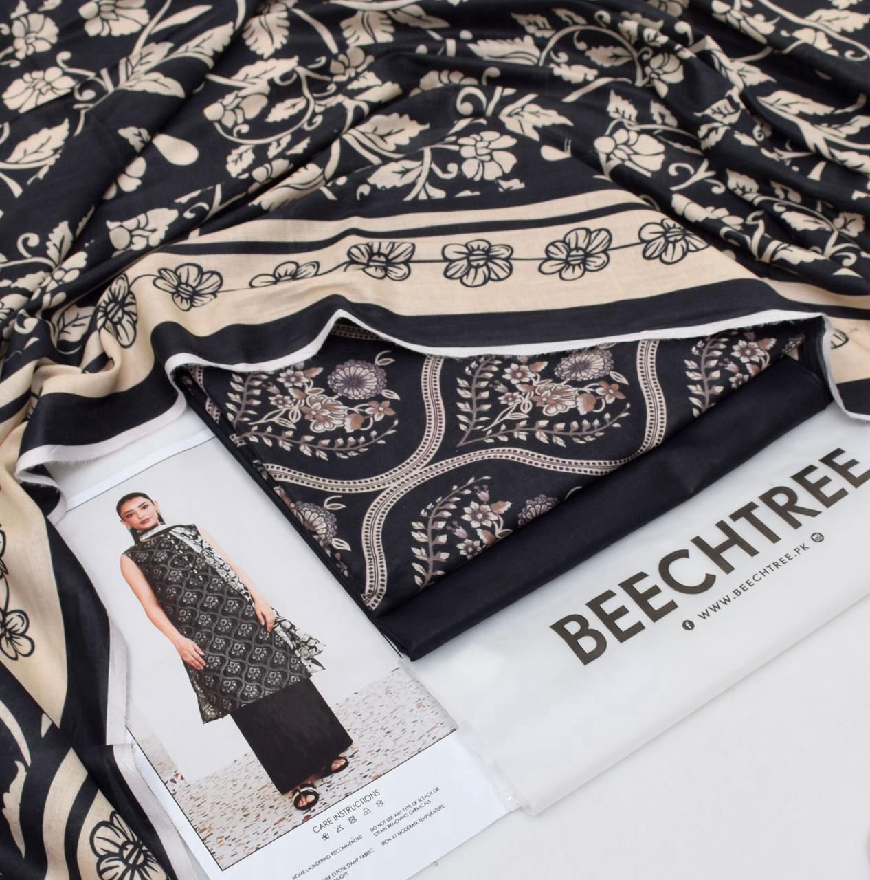 BEECHTREE Printed Lawn 3-Pcs  Suit