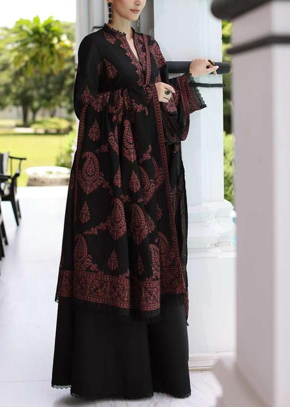 BREEZE Luxury Embroidered Dhanak 3-Pc Suit