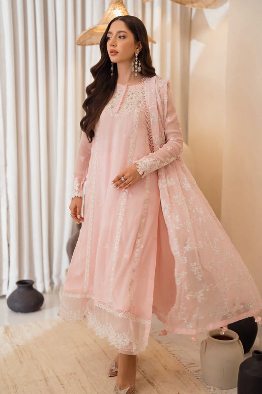 AZURE Organza Luxury Embroidered 3-Pcs