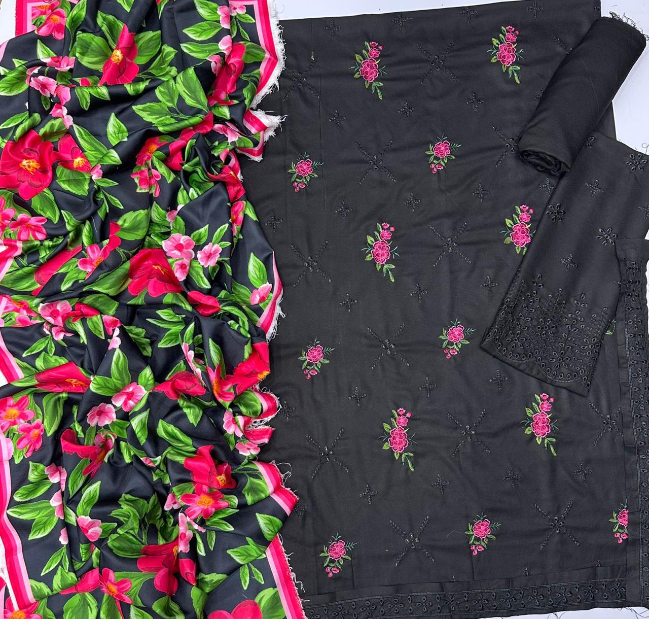 JUNAID JAMSHED Dhanak Luxury Embroidered 3-Pcs