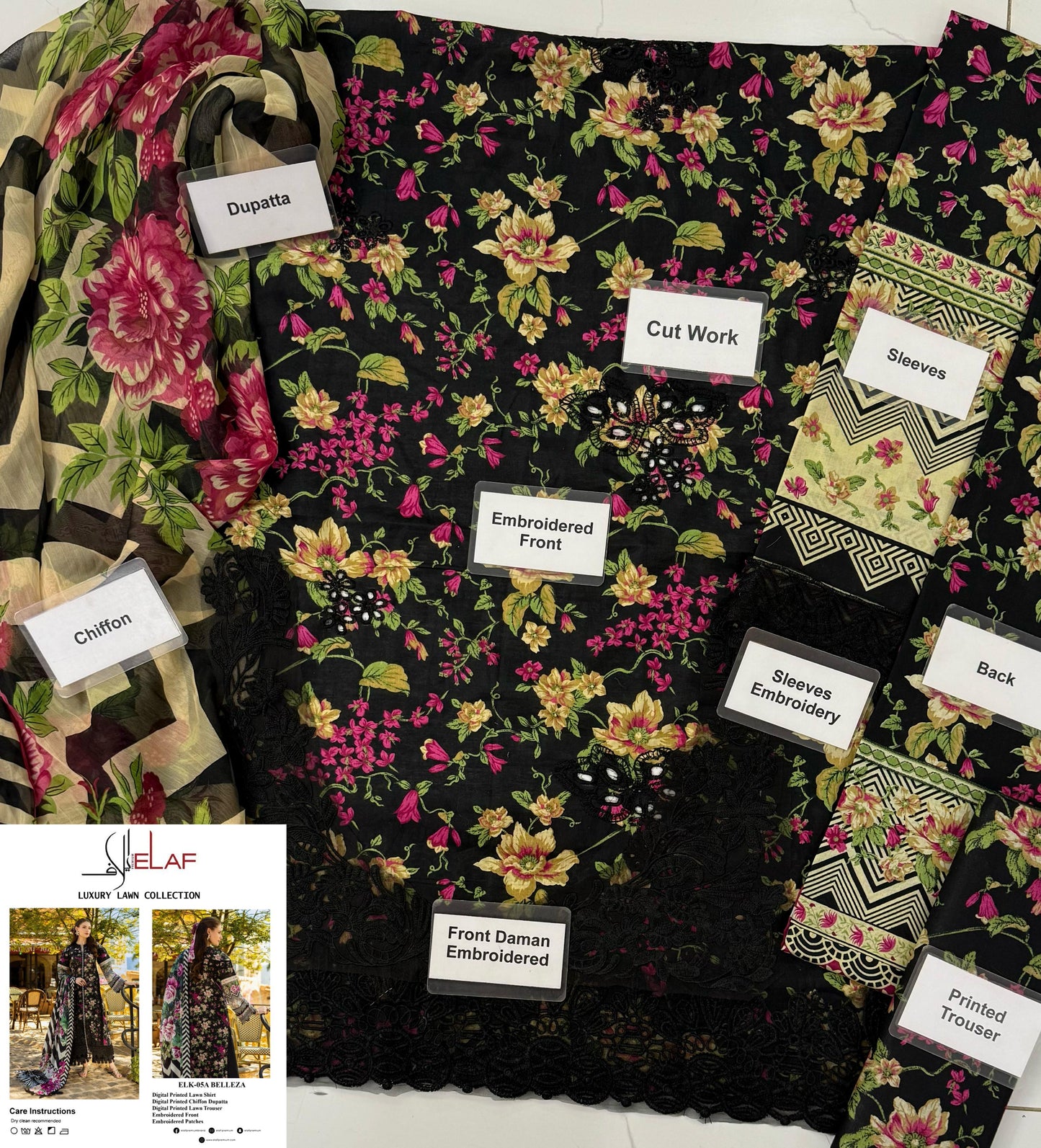 ELAF Premium - Print Chickankari 25 3-Pcs