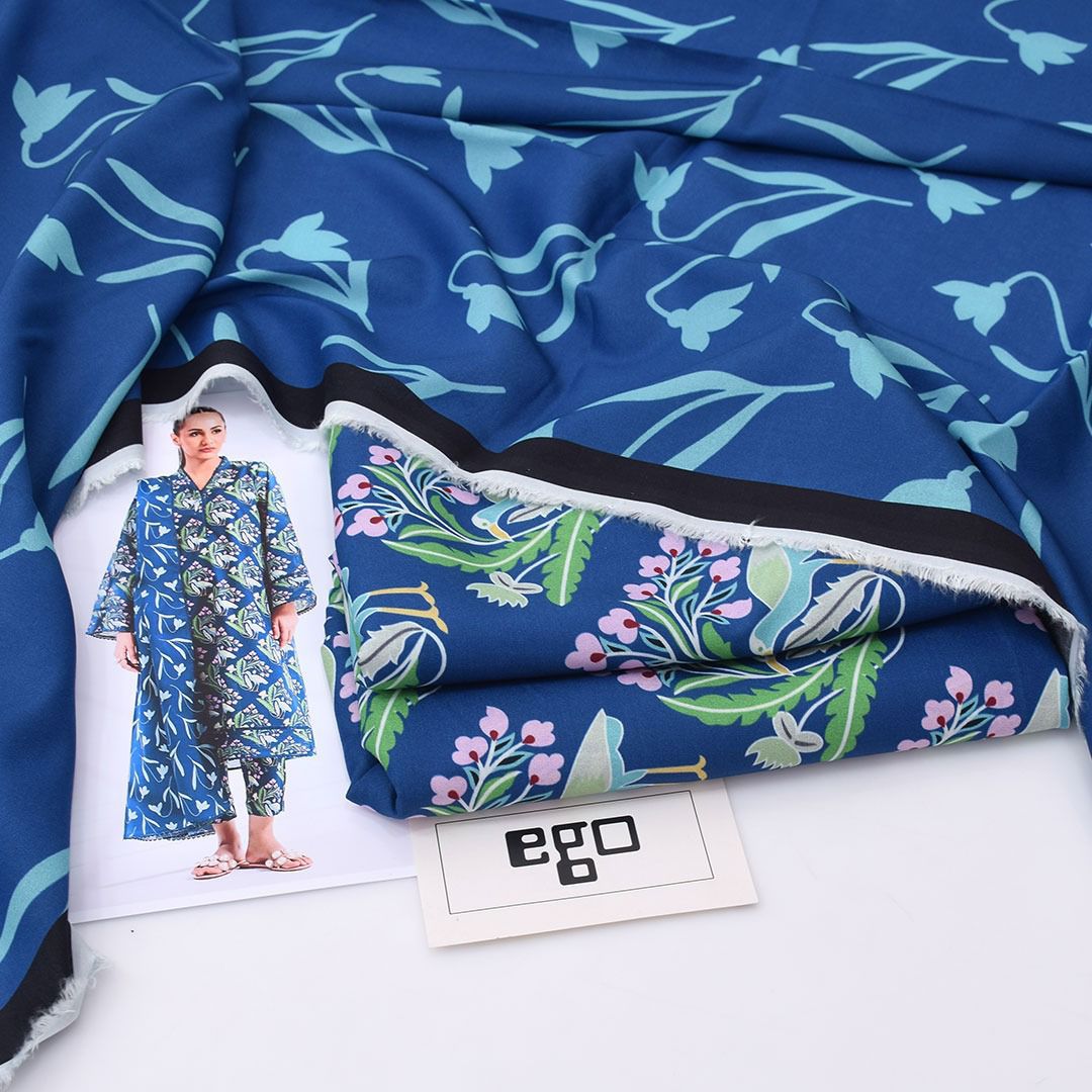 EGO Viscose Digital Printed 3-Pc Suit