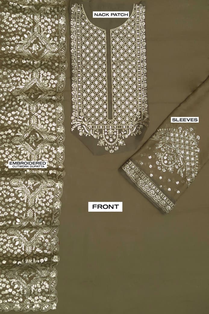 BAROQUE Fancy Embroidered 3-Pcs