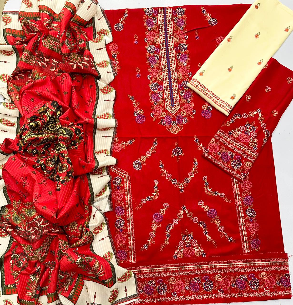 ZARA SHSHJAHAN Dhanak Embroidered 3-Pcs