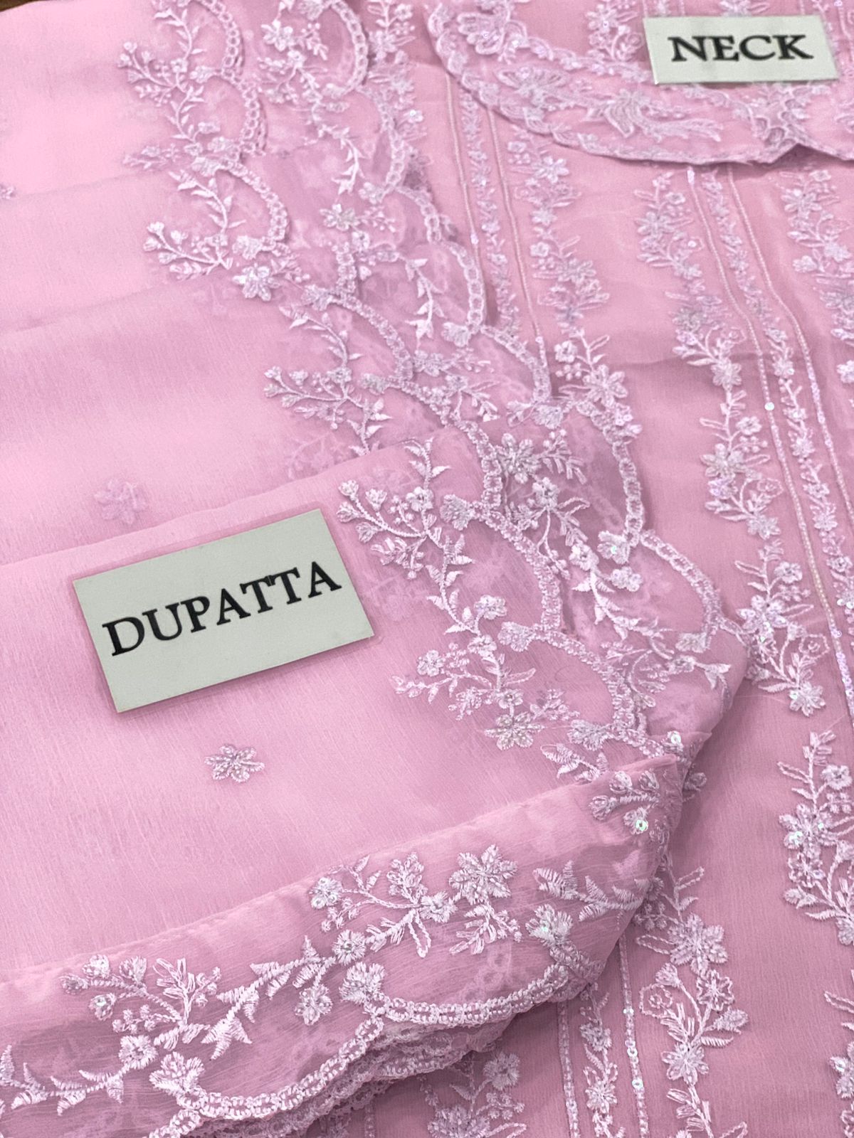 AZURE CHIFFON  Heavy Embroidered 3-pcs