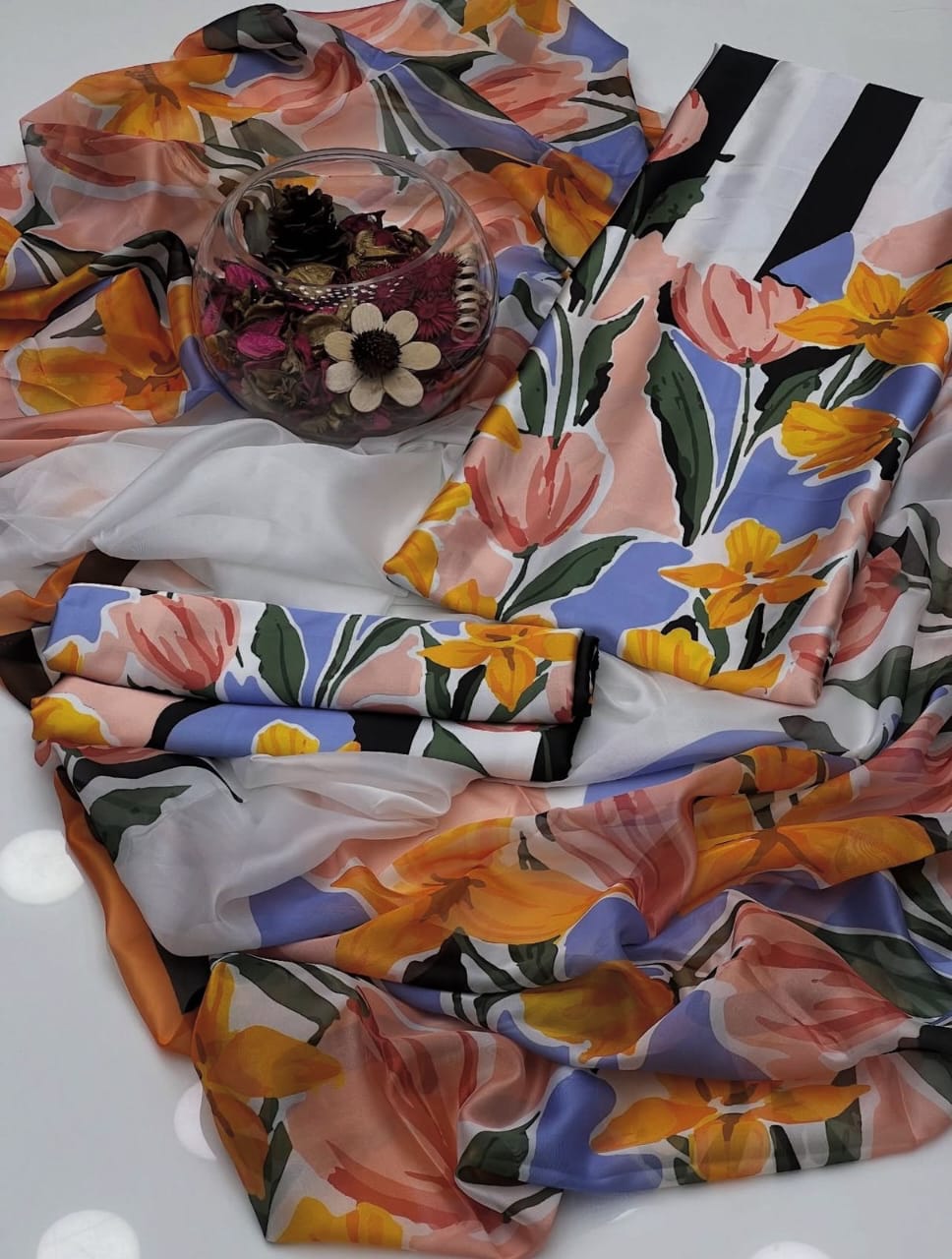 LULU SAR Silk Digital Print 3-Pc Suit