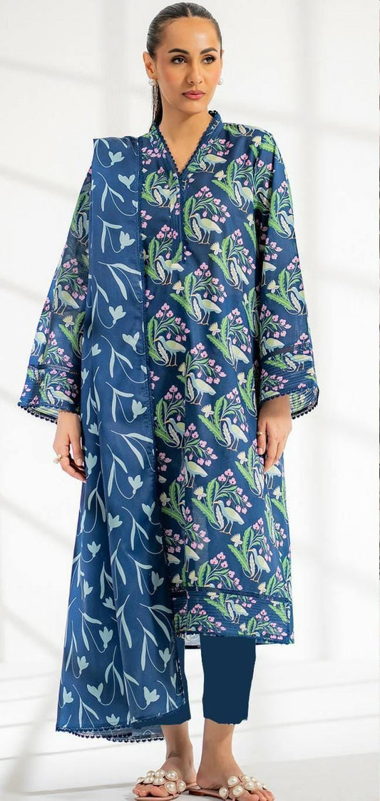 EGO Viscose Digital Printed 3-Pc Suit