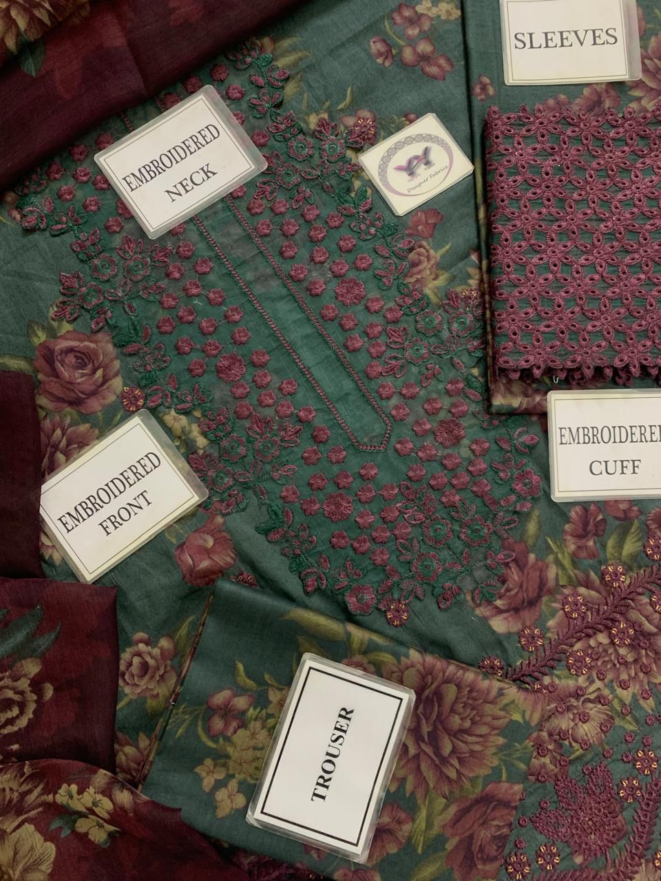 IZNIK Premium printed Embroidered lawn 3-Pcs