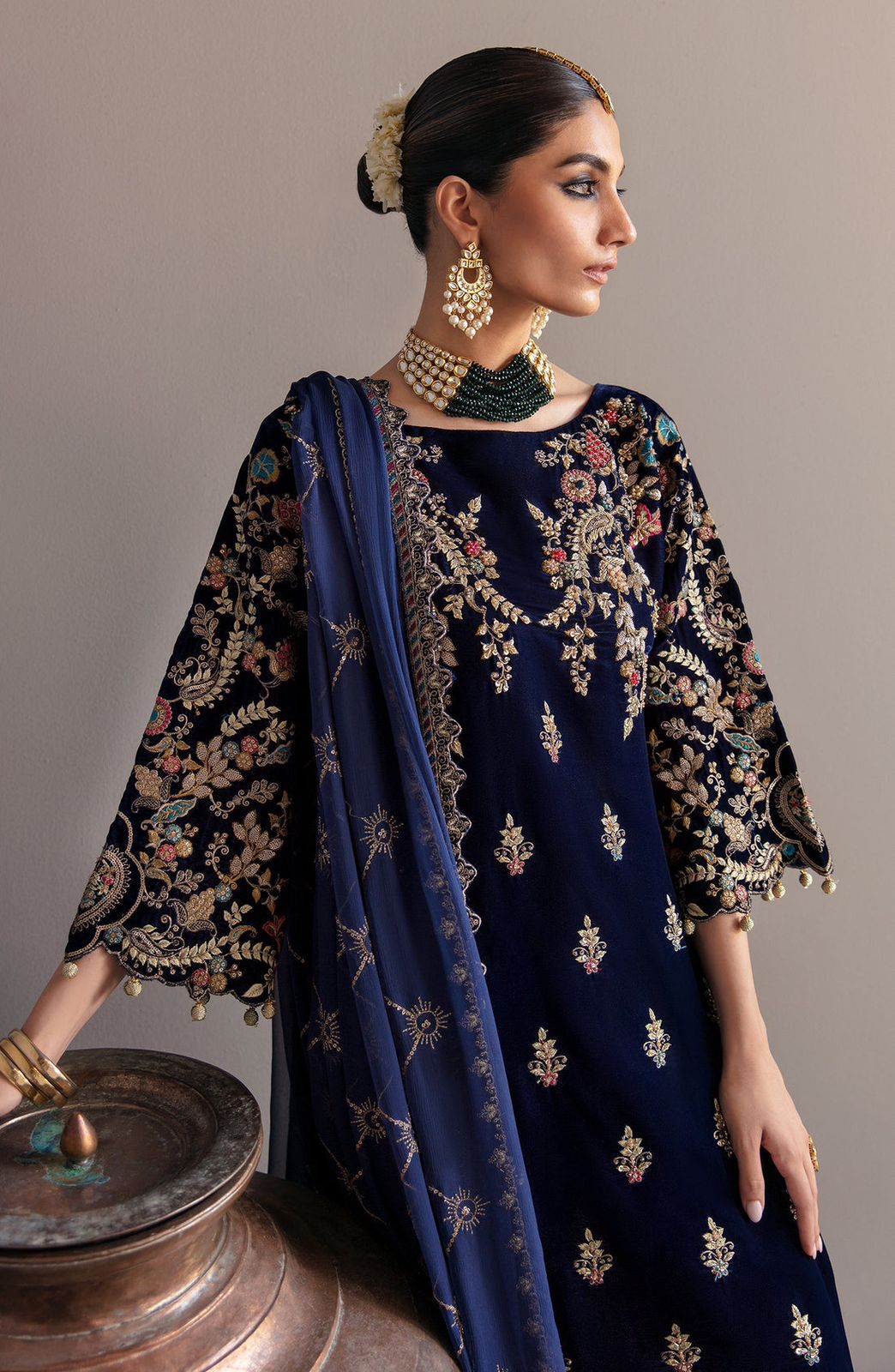 EMAAN ADEEL Satin Silk Wedding 3-Pcs