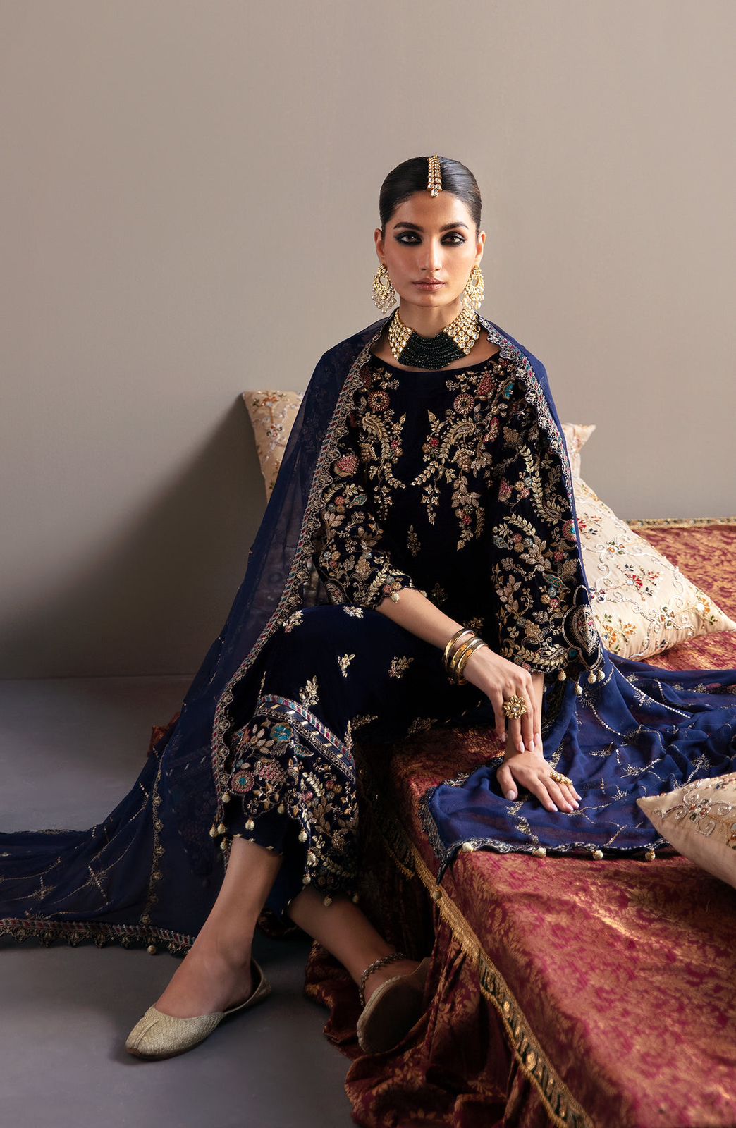 EMAAN ADEEL Satin Silk Wedding 3-Pcs
