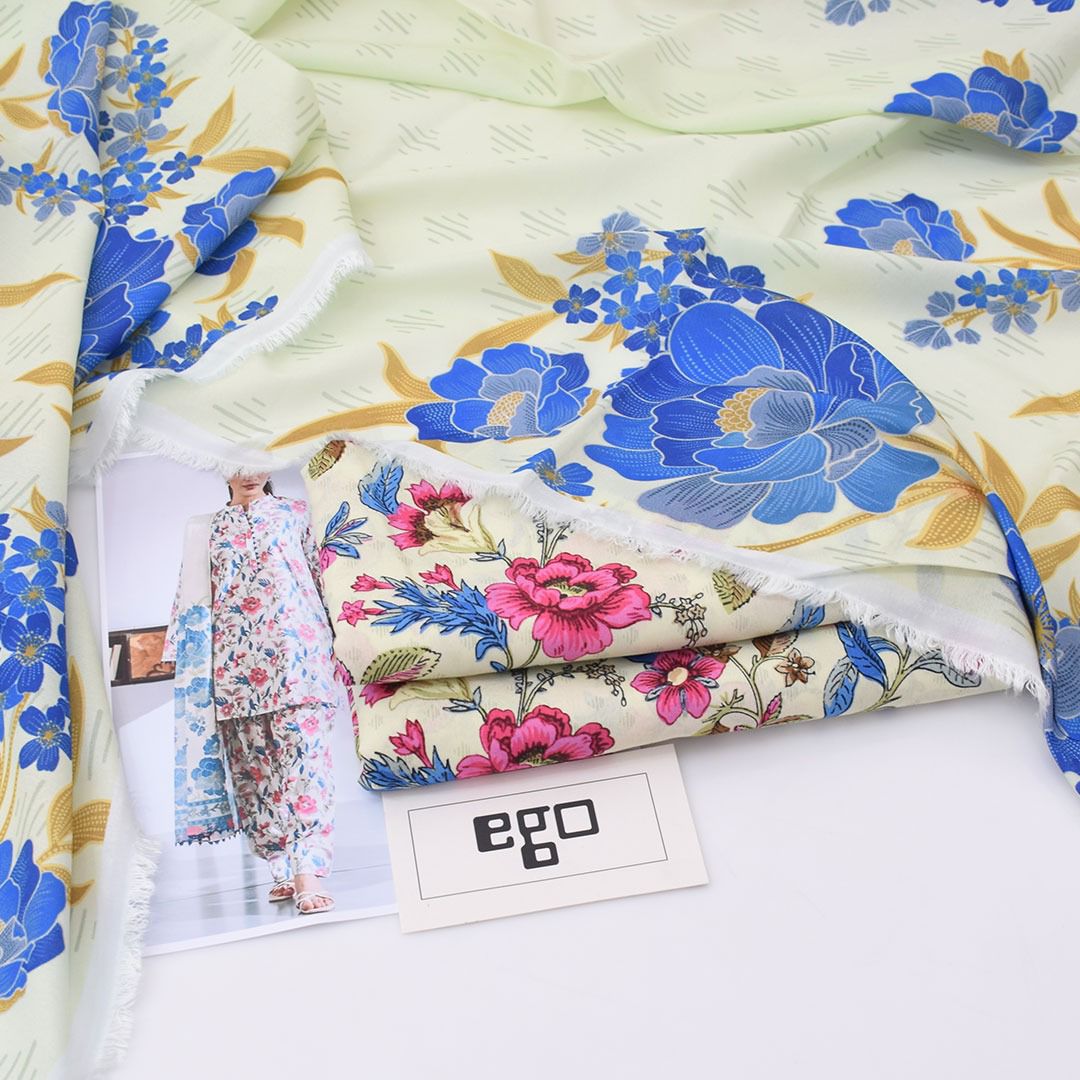EGO Viscose Digital Printed 3-Pc Suit