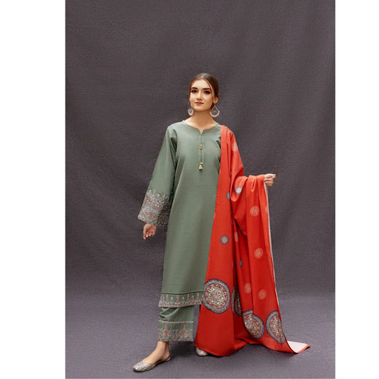 ASLING Embroidered LAWN 3-Pcs Suit