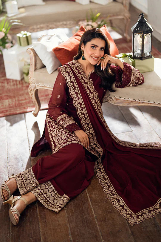 AZURE Chiffon Heavy Embroidered 3-Pcs