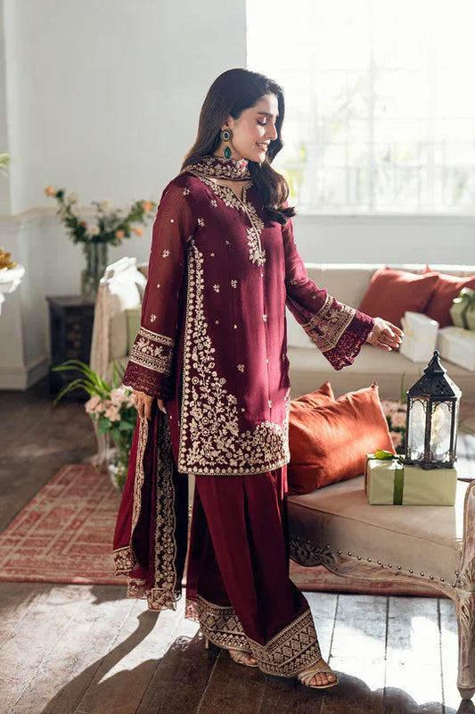 AZURE Chiffon Heavy Embroidered 3-Pcs