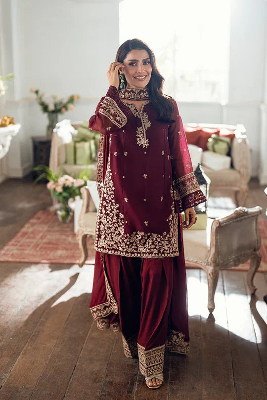 AZURE Chiffon Heavy Embroidered 3-Pcs
