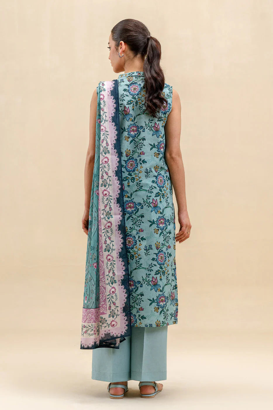 BEECHTREE Printed Lawn 3-Pcs Suit