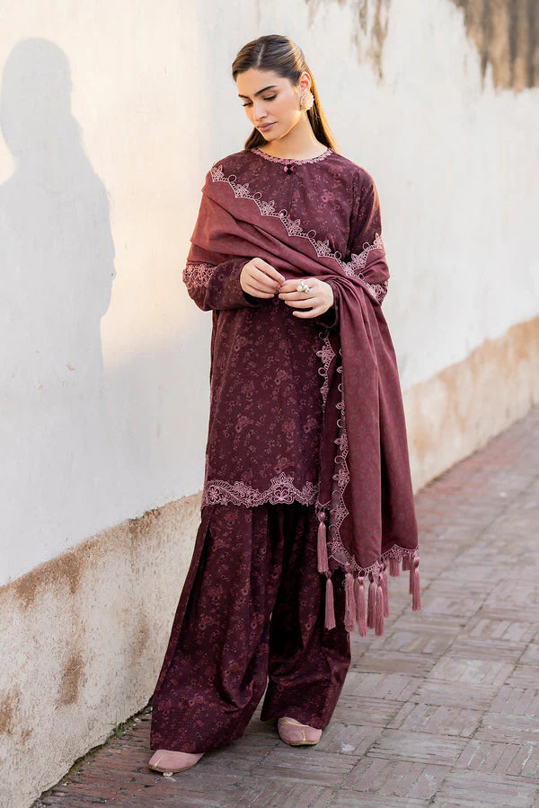 BAROQUE  Dhanak Embroidered 3-Pc Suit