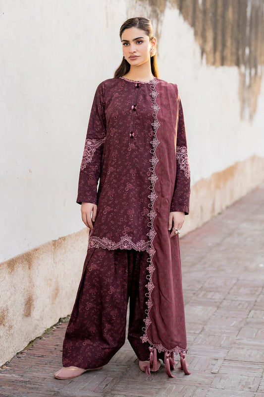 BAROQUE  Dhanak Embroidered 3-Pc Suit