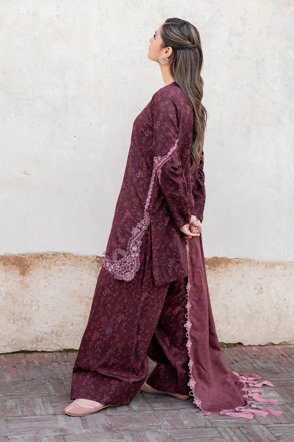 BAROQUE  Dhanak Embroidered 3-Pc Suit
