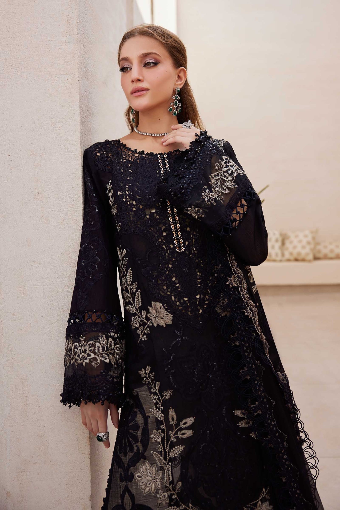 MARIA.B Luxury Embroidered Dhanak 3-Pcs