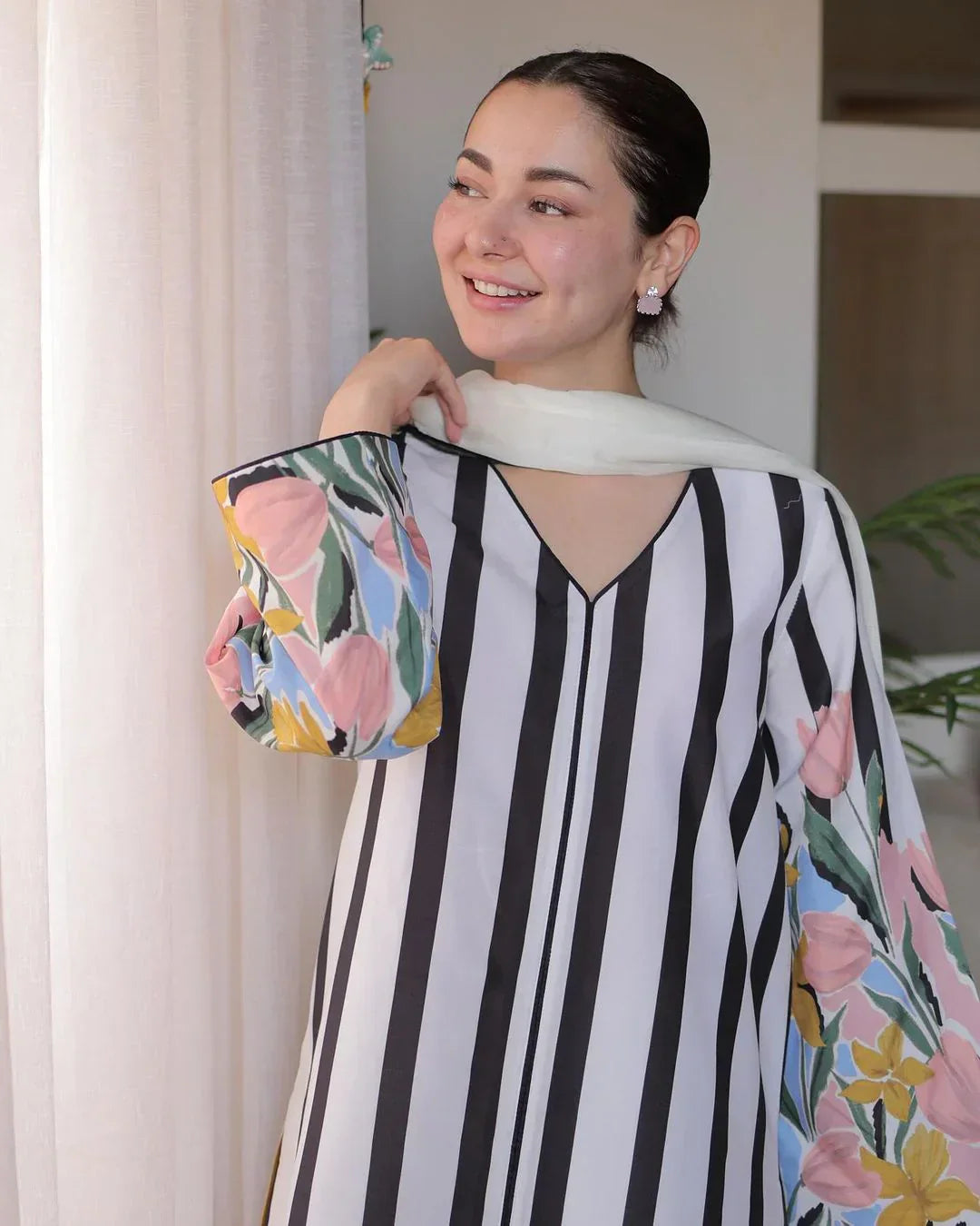 LULU SAR Silk Digital Print 3-Pc Suit