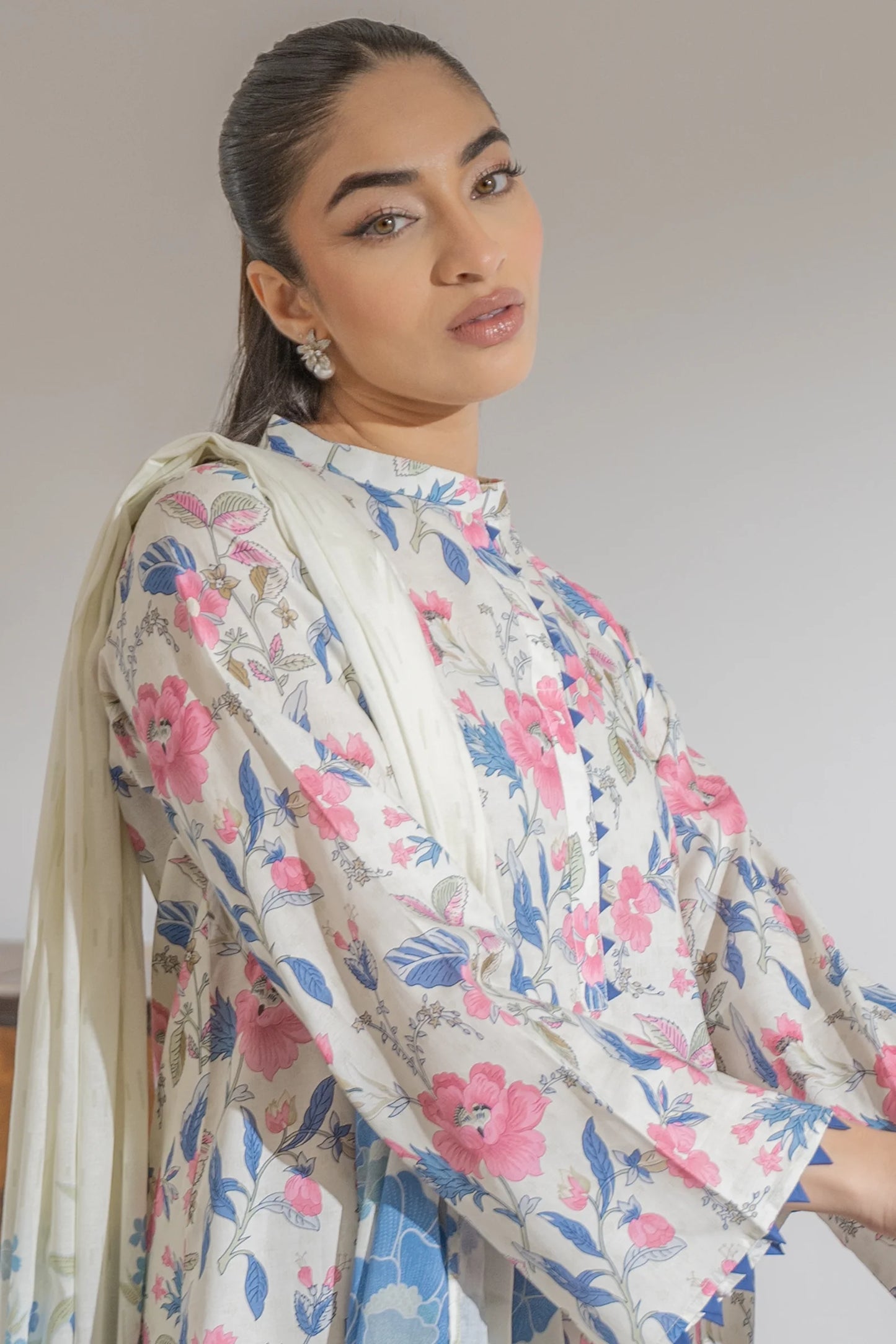 EGO Viscose Digital Printed 3-Pc Suit